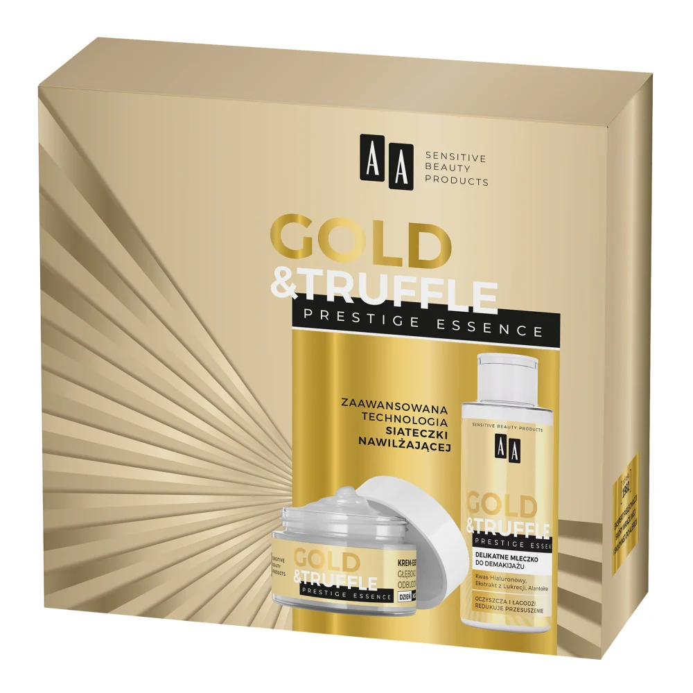 Gold & Truffles Prestige Essence 65+ zestaw głęboko odbudowujący krem-esencja 50ml + delikatne mleczko do demakijażu 150ml - Image 2