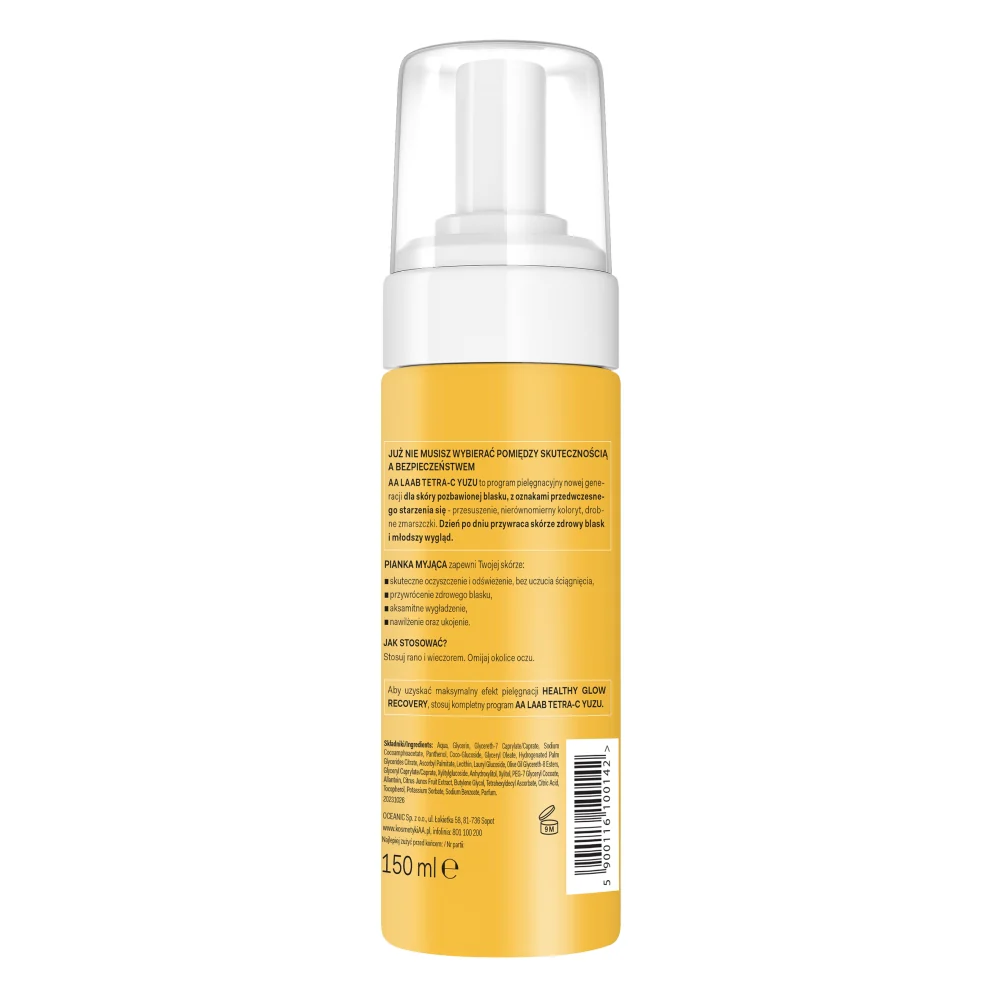 LAAB Tetra-C Yuzu pianka do mycia twarzy nawilżająco-rozświetlająca 150ml - Image 2