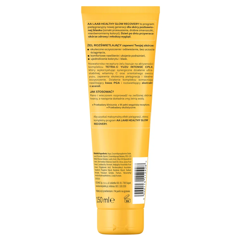 LAAB Tetra-C Yuzu rozświetlający żel do mycia twarzy 150ml - Image 3