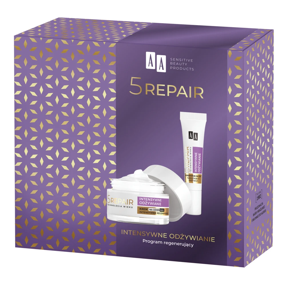 Technologia Wieku 5Repair Intensywne Odżywianie 70+ zestaw krem intensywnie regenerujący na dzień i na noc 50ml + krem pod oczy nawilżająco-odżywczy 15ml - Image 4