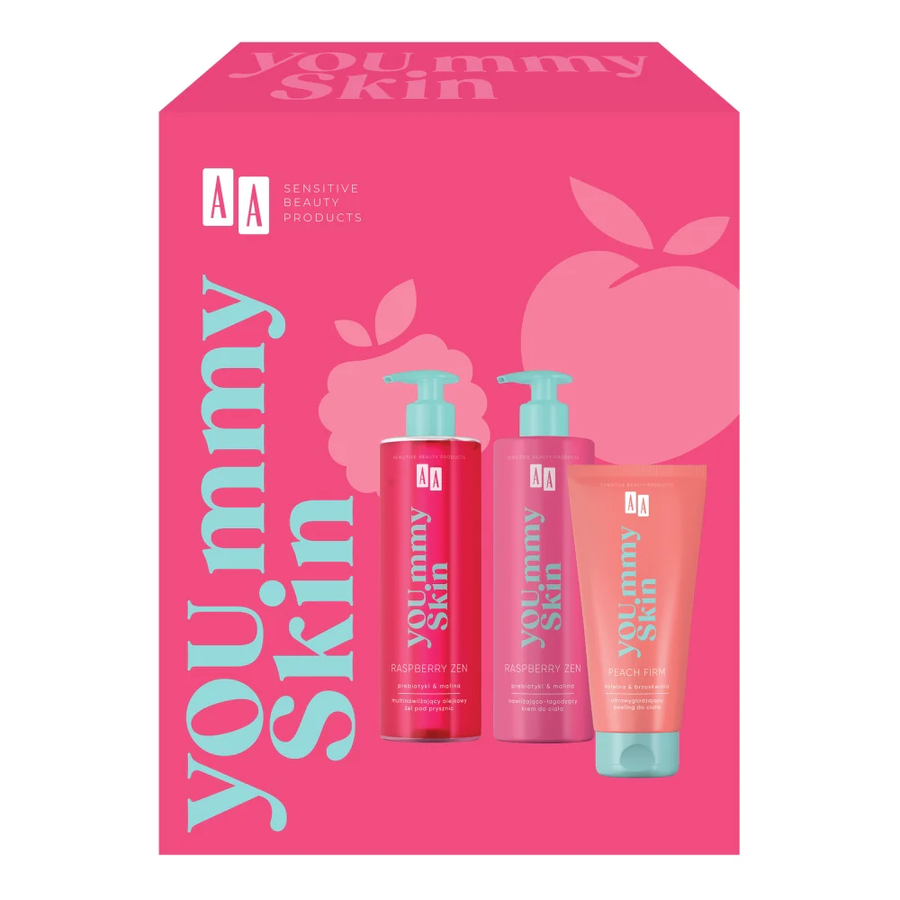 YOU.mmy Skin zestaw żel pod prysznic 400ml + krem do ciała 400ml + peeling do ciała 200ml