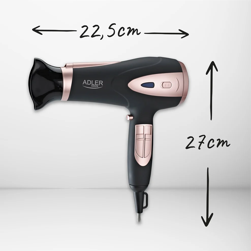 Suszarka do włosów z dyfuzorem 2200W ION AD 2248 Czarna - Image 5