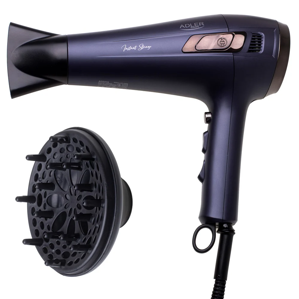 Suszarka do włosów ze zwijanym przewodem + dyfuzor 2400W AD 2273 Fioletowa - Image 7