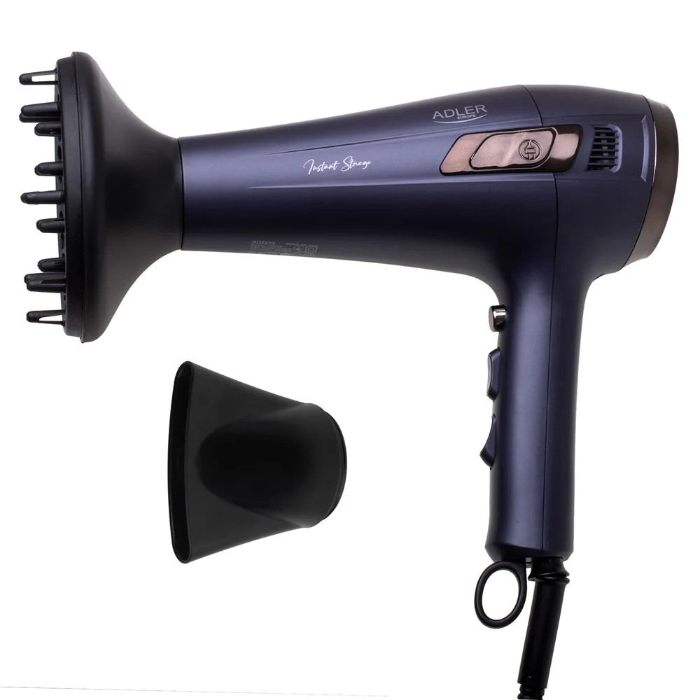 Suszarka do włosów ze zwijanym przewodem + dyfuzor 2400W AD 2273 Fioletowa - Image 9