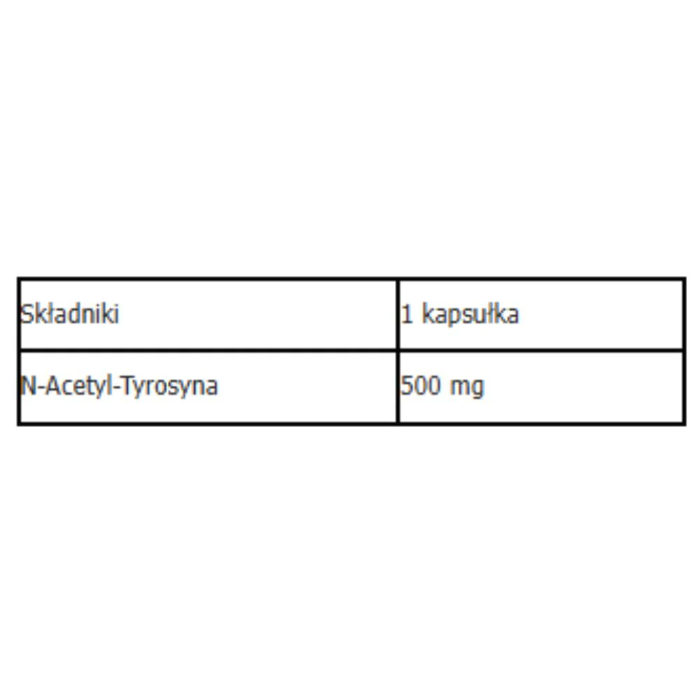 Tyrosine N-Acetyl-Tyrosine 500mg suplement diety 100 kapsułek - Image 2