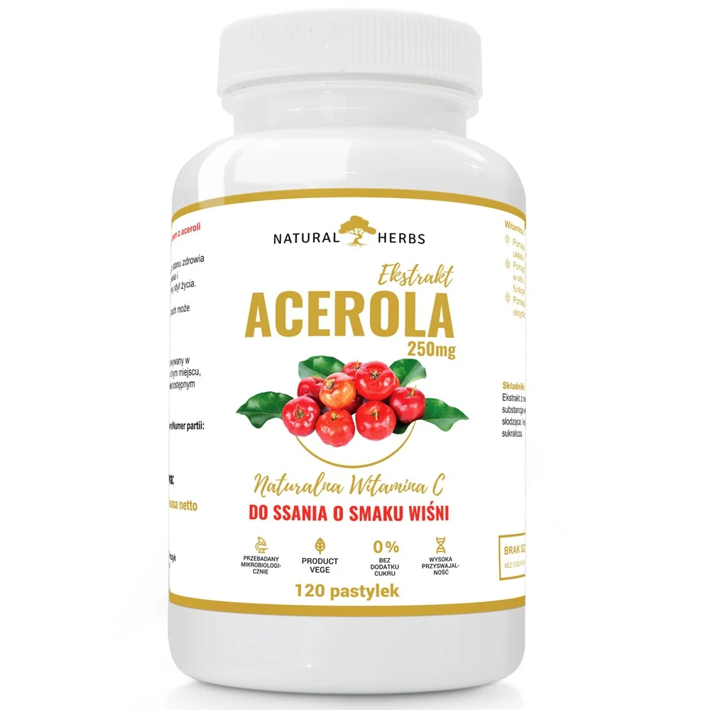 Acerola 250mg suplement diety 120 tabletek do ssania
