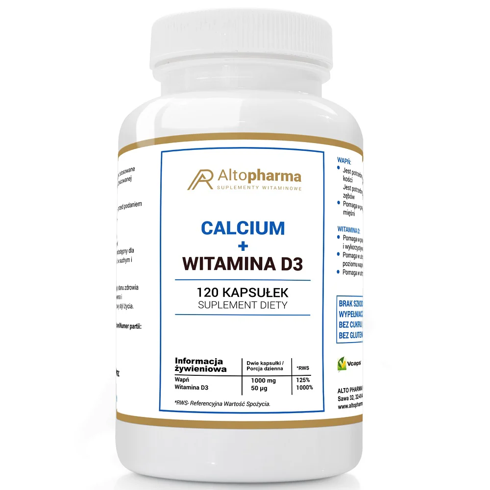 Calcium + Witamina D3 suplement diety 120 kapsułek