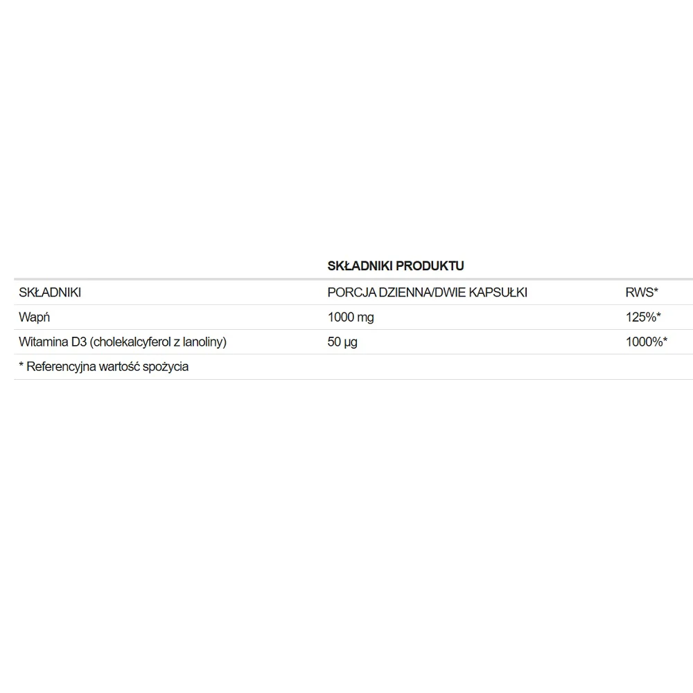 Calcium + Witamina D3 suplement diety 120 kapsułek - Image 2