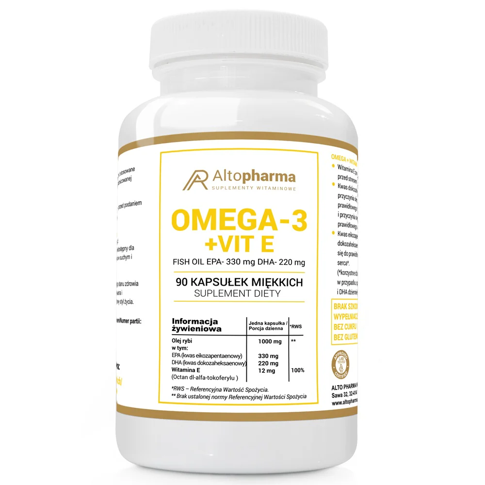 Omega 3 + Witamina E 1000mg suplement diety 90 kapsułek