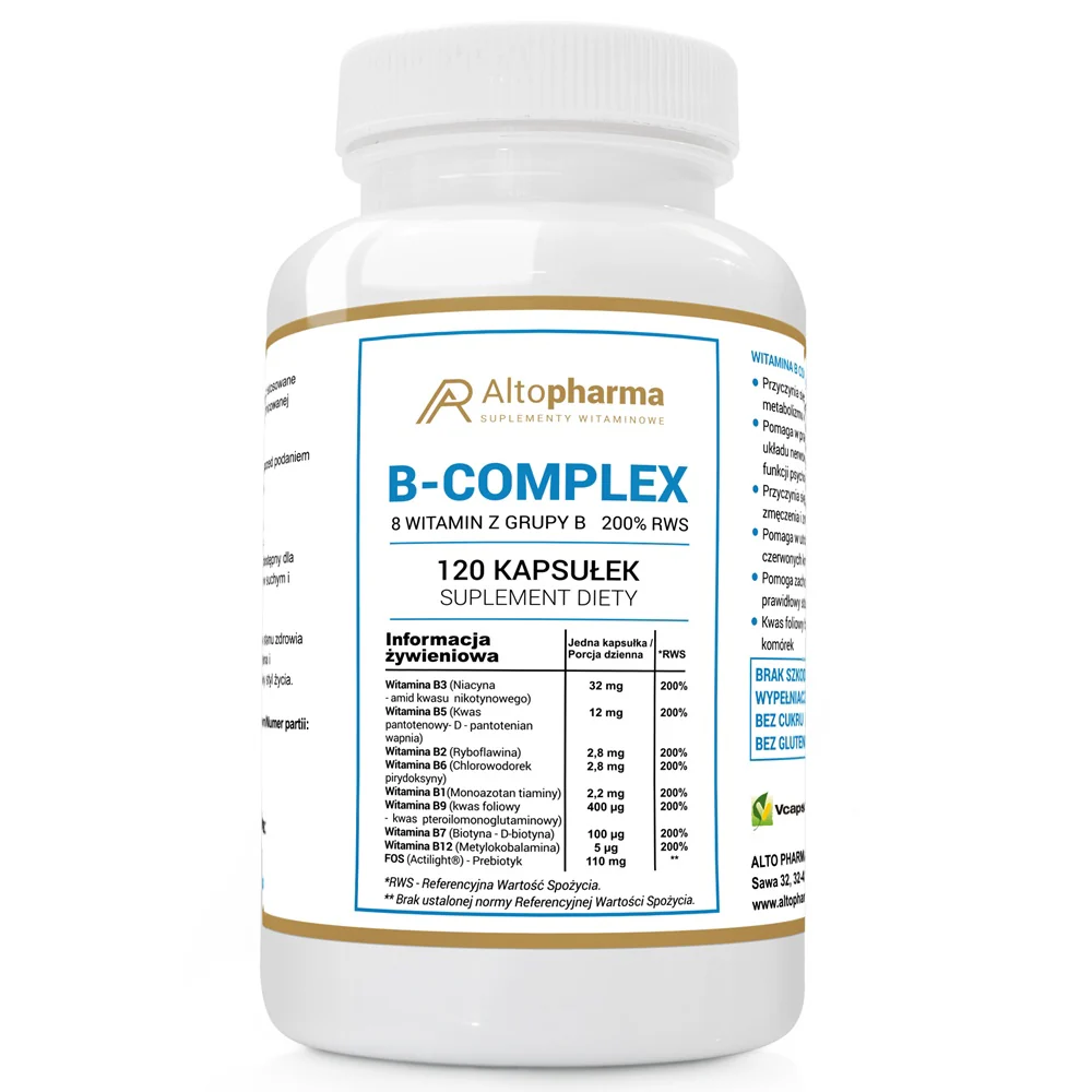 Witamina B Complex 200% RWS suplement diety 120 kapsułek