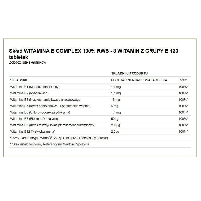 Witamina B Complex 8 witamin z grupy B suplement diety 120 tabletek - Image 2