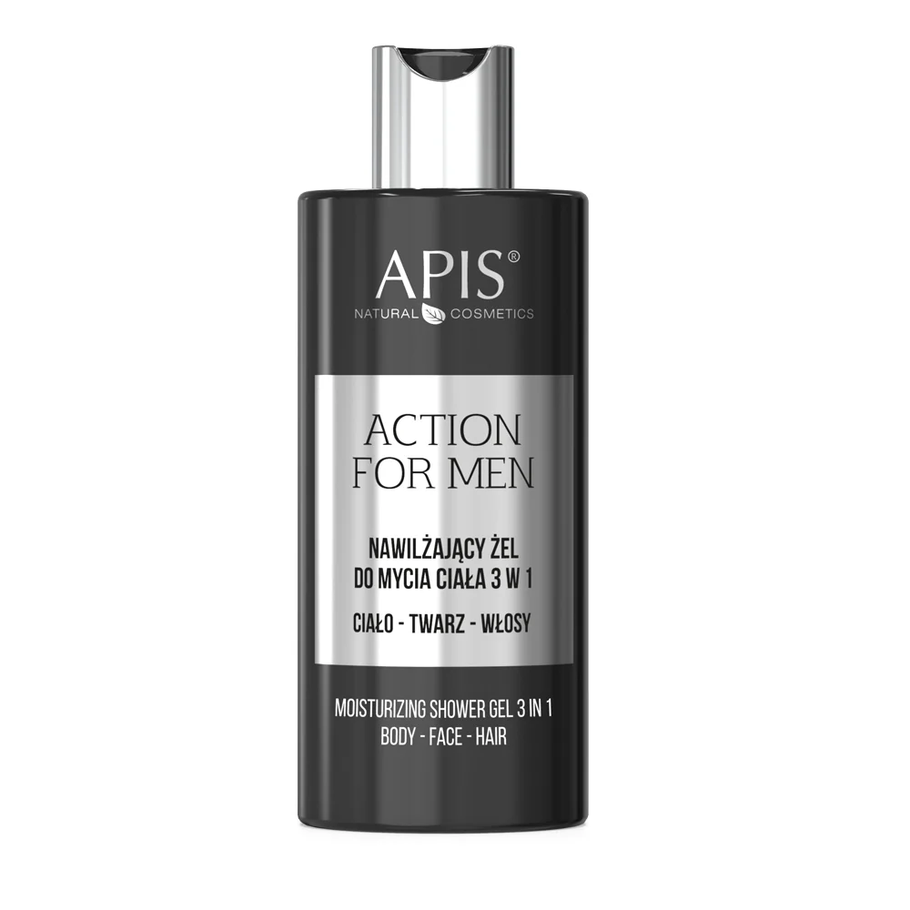 Action For Men zestaw nawilżający żel do mycia ciała 3w1 300ml + odżywczy krem do ciała i dłoni 300ml - Image 2