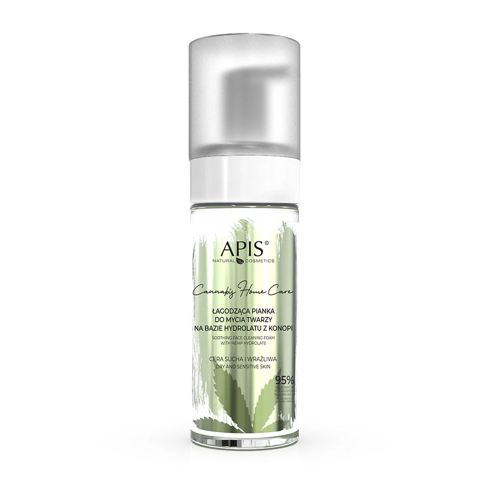Cannabis Home Care zestaw łagodząca pianka do mycia twarzy 150ml + krem łagodząco-regenerujący 50ml - Image 3