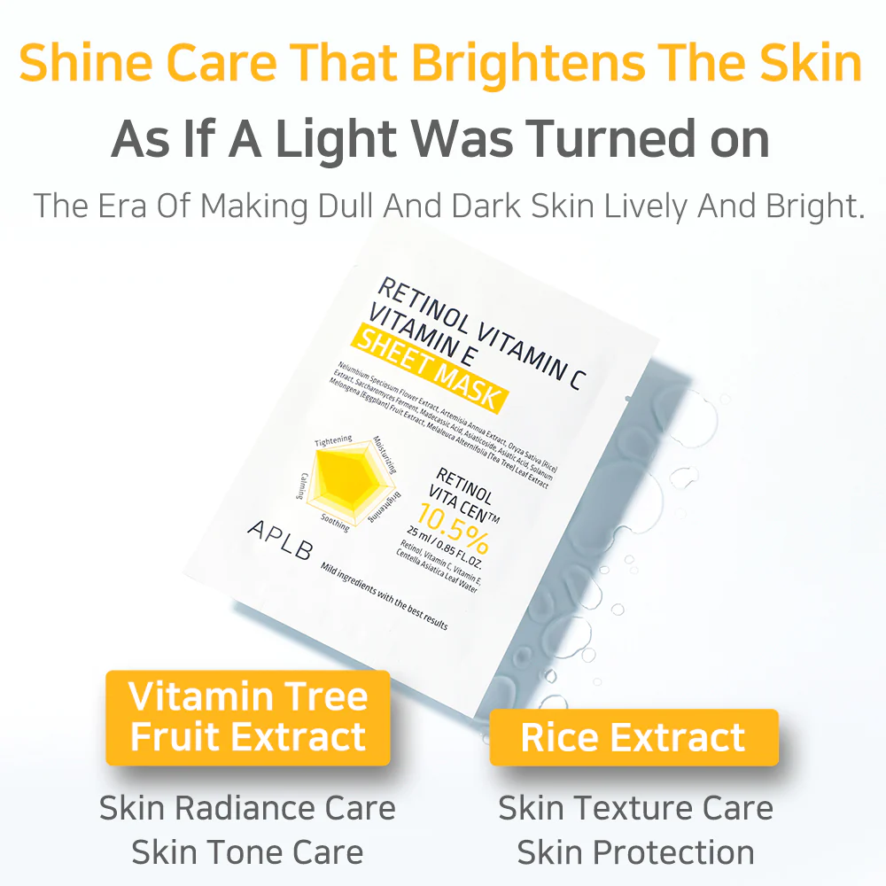 Retinol Vitamin C Vitamin E Sheet Mask rozświetlająca maska w płachcie 25ml - Image 10