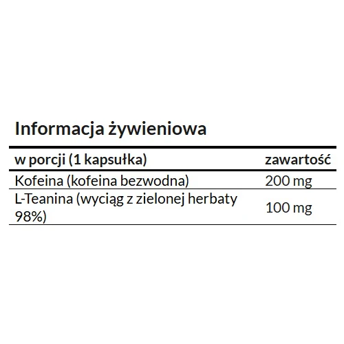 Caffeine + Theanine suplement diety 120 kapsułek - Image 2