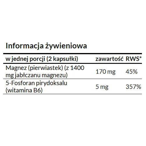Magnesium Malate + P5P suplement diety 200 kapsułek - Image 2