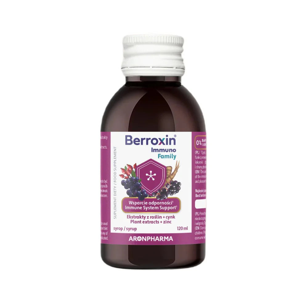 Berroxin Immuno Family syrop z czarnego bzu i aronii suplement diety 120ml