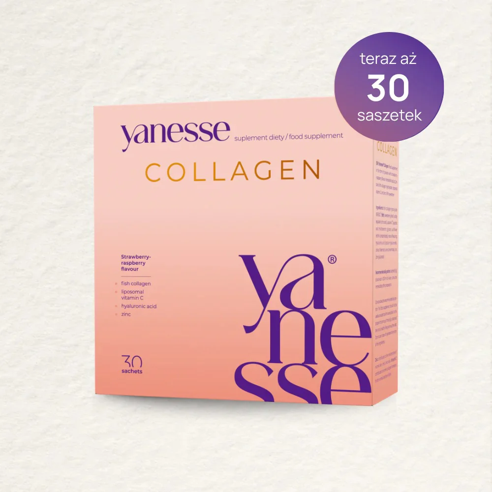 Yanesse Collagen suplement diety w proszku o smaku truskawkowo-malinowym 30 saszetek - Image 2