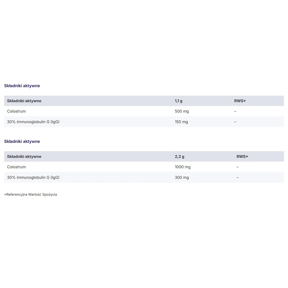 Colostrum 500mg suplement diety w proszku słodka malina 66g - Image 3