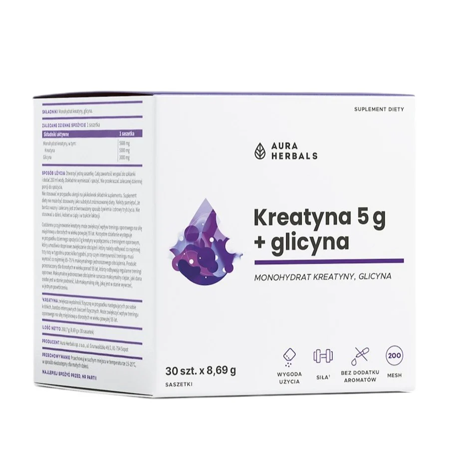 Kreatyna 5g + Glicyna suplement diety w saszetkach 30x8.69g
