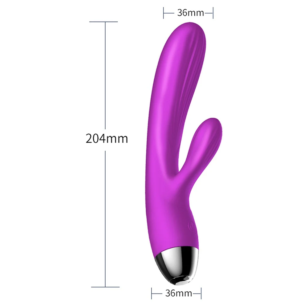 Silicone Vibrator and Pulsator wibrujący i pulsujący wibrator królik z funkcją grzania Purple - Image 4