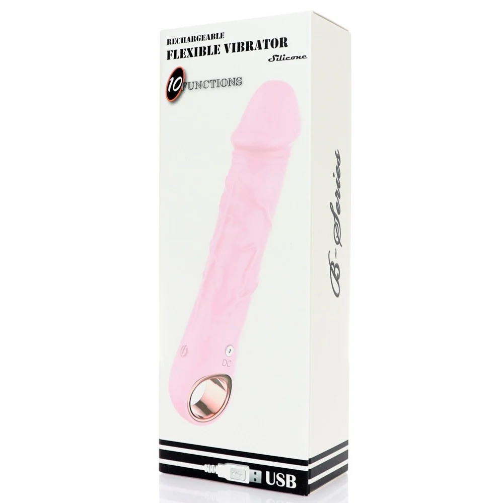 Flexible Vibrator wodoodporny elastyczny wibrator z 10 funkcjami wibracji Pink - Image 4