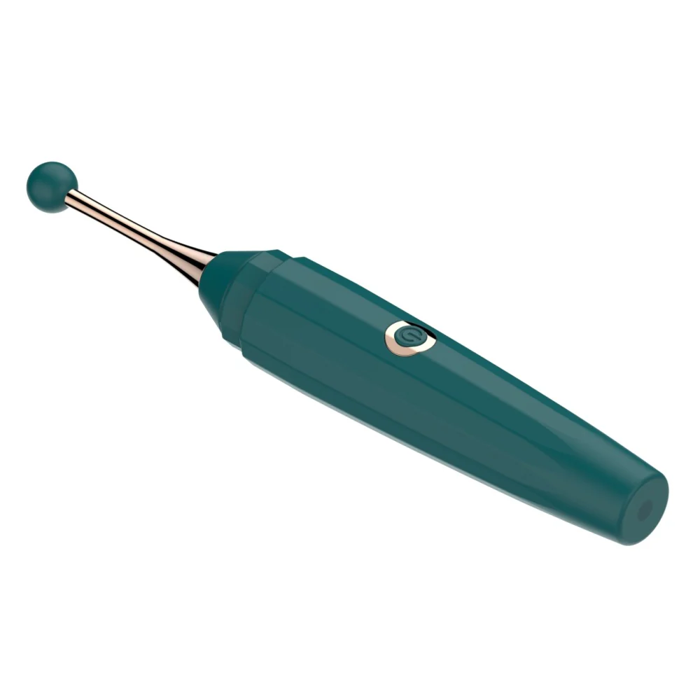 Massager With 3 Heads stymulator z trzema zamiennymi końcówkami Green - Image 4