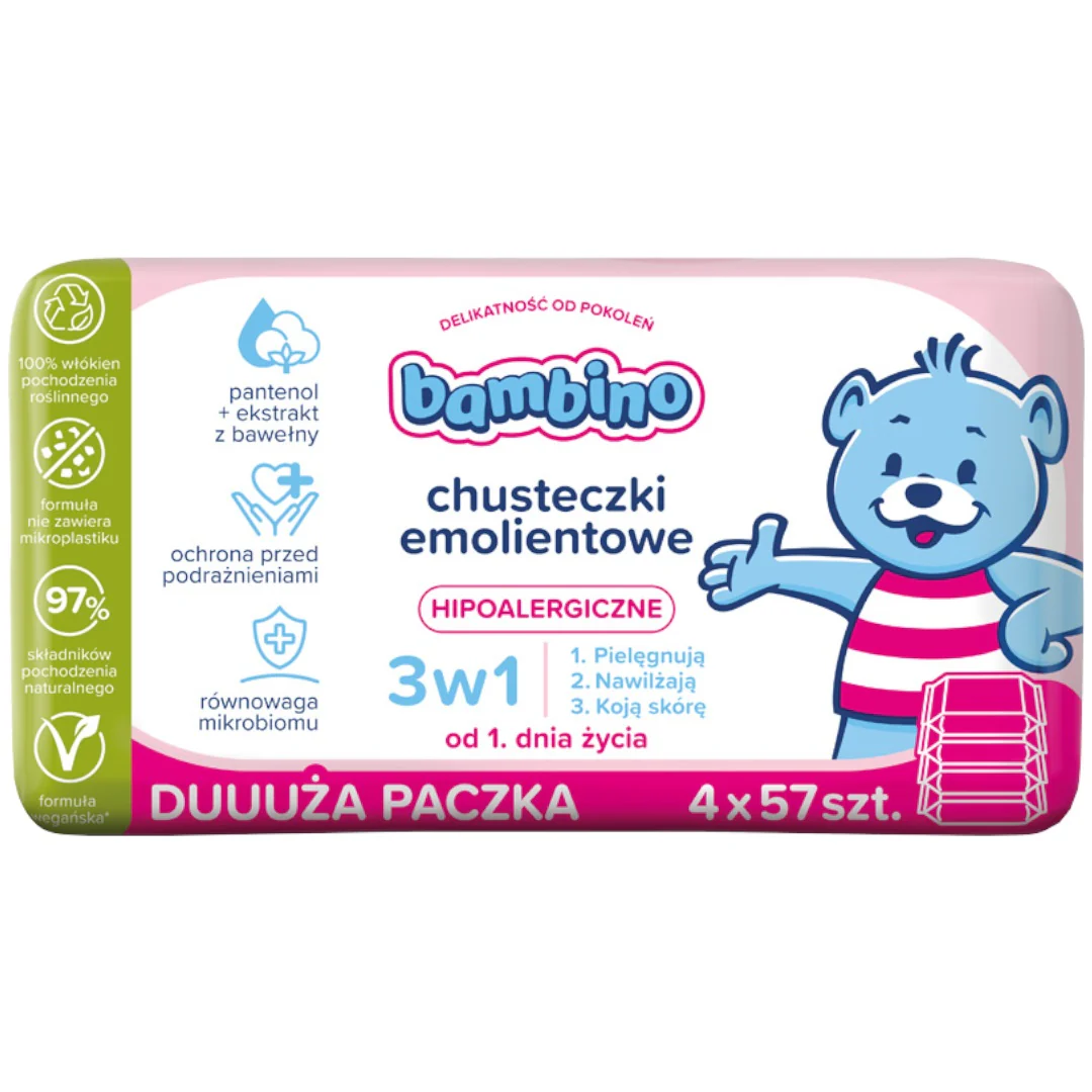 Chusteczki emolientowe 3w1 4x57szt.