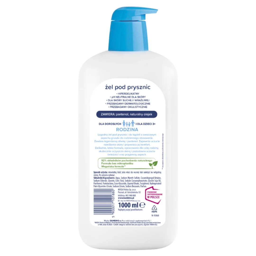 Rodzina żel pod prysznic hiperdelikatny Gruszka 1000ml - Image 4