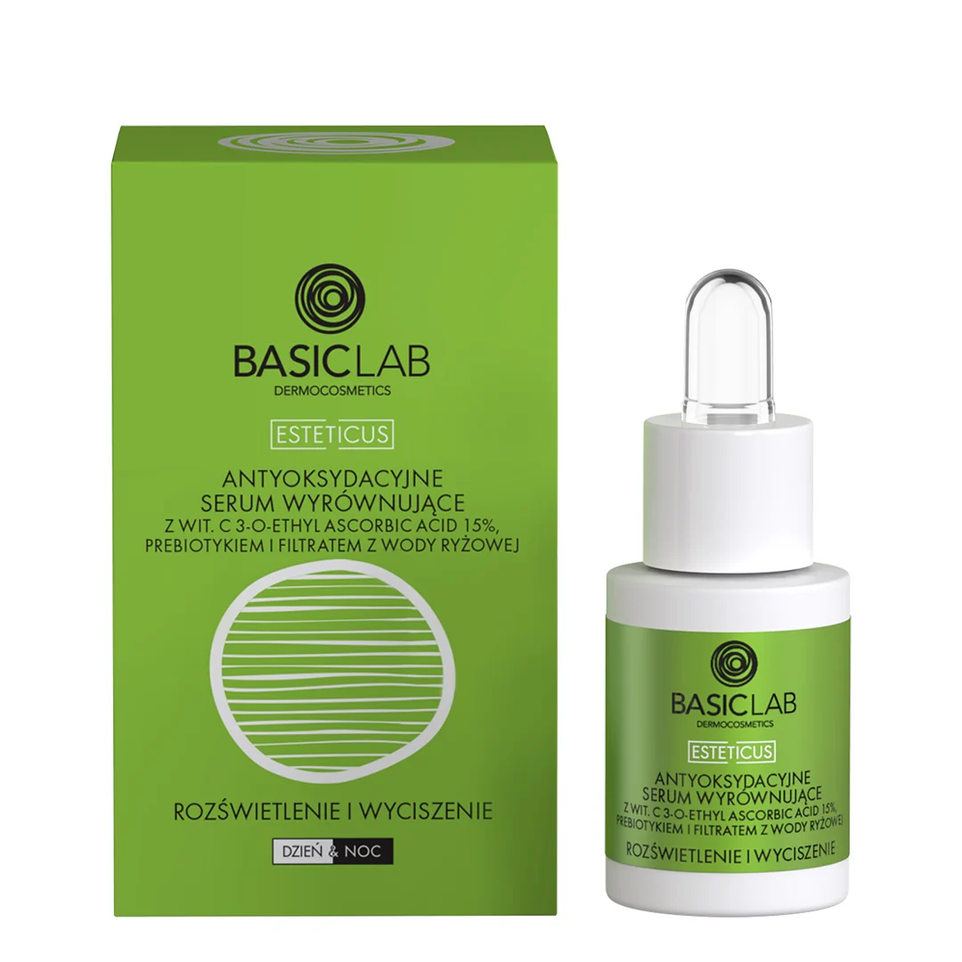 Esteticus antyoksydacyjne serum wyrównujące z wit.C 15% Rozświetlenie i Wyciszenie 15ml
