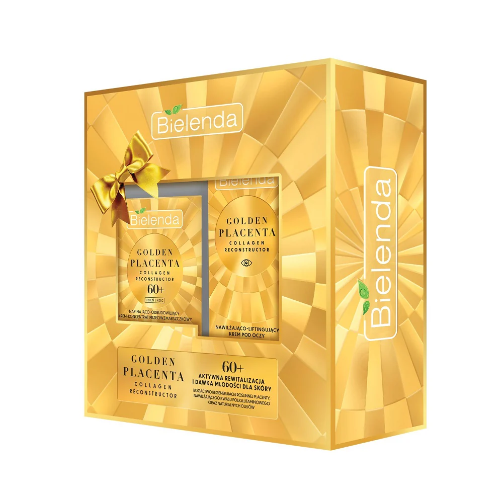 Golden Placenta 60+ zestaw napinająco-odbudowujący krem do twarzy 50ml + nawilżająco-liftingujący krem pod oczy 15ml