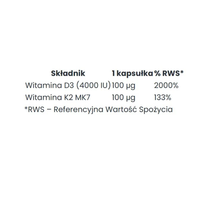 Witamina D3 + K2 suplement diety 150 kapsułek - Image 2