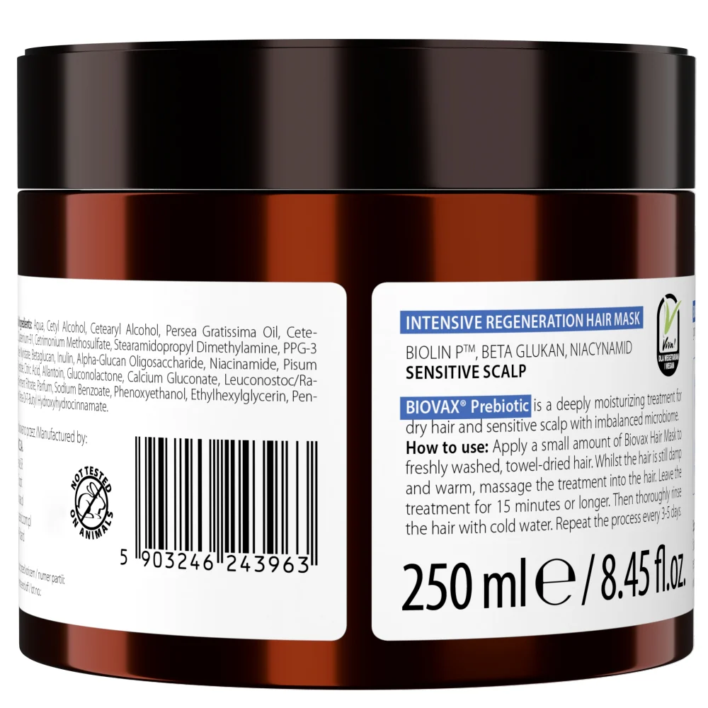 Prebiotic maska intensywnie regenerująca do wrażliwej skóry głowy 250ml - Image 2