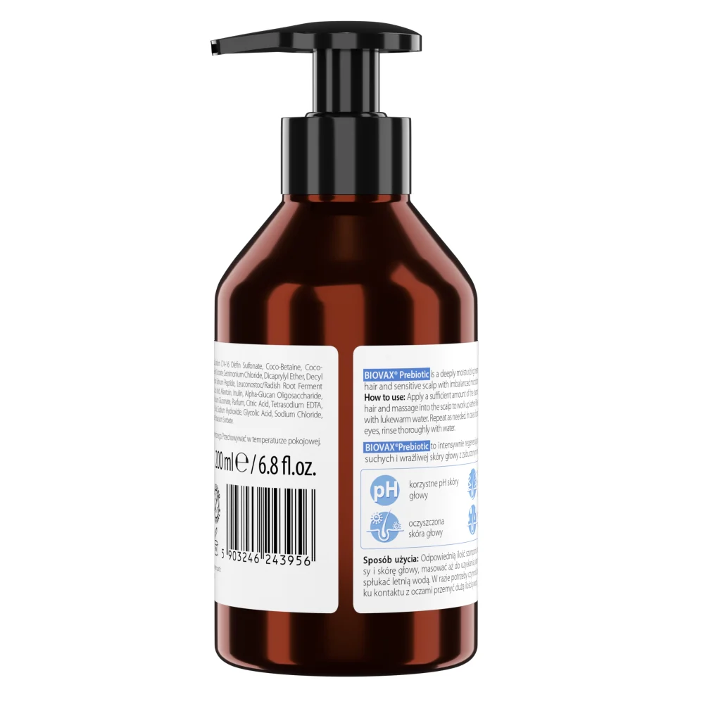 Prebiotic prebiotyczny szampon nawilżający do wrażliwej skóry głowy 200ml - Image 2