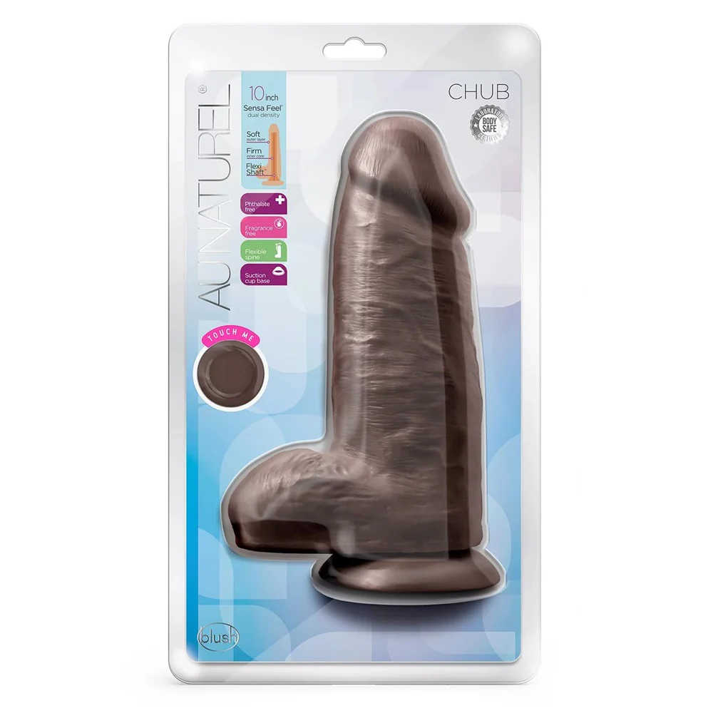 Au Naturel Chub realistyczne dildo z cyberskóry Chocolate - Image 2