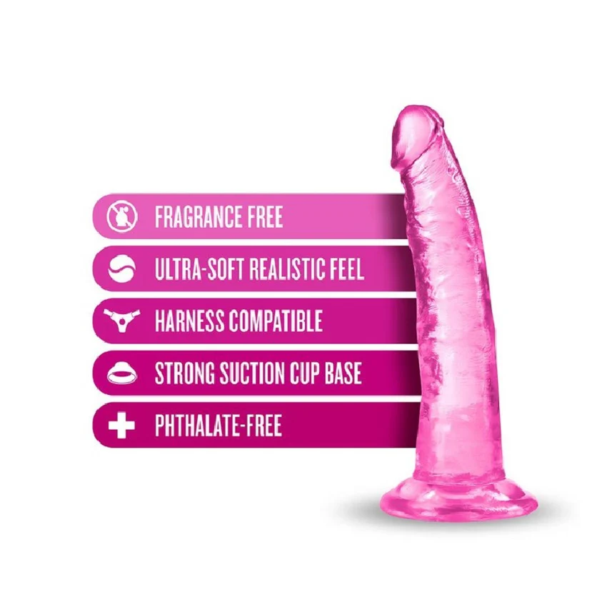 B Yours Plus Lust N' Thrust transparentne dildo z przyssawką Pink - Image 3