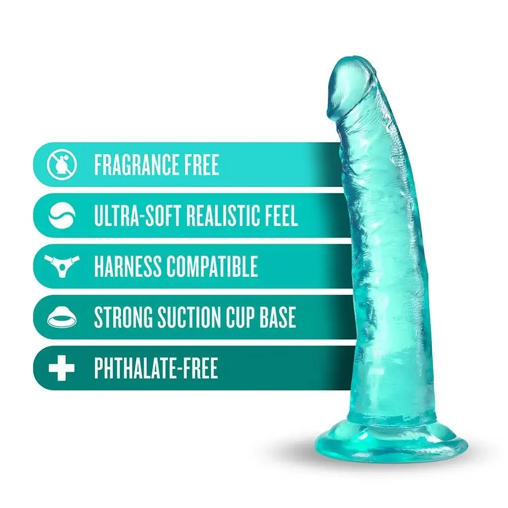 B Yours Plus Lust n'Thrust transparentne dildo z przyssawką Teal - Image 4