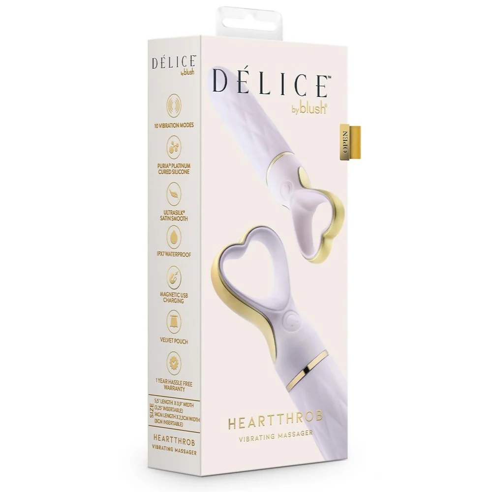 Delice Heartthrob Silicone Bullet Vibrator wibrator z rączką w kształcie serca Lavender Love - Image 2