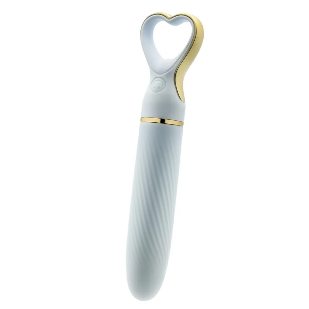 Delice Heartthrob Silicone Bullet Vibrator wibrator z rączką w kształcie serca Something Blue - Image 2