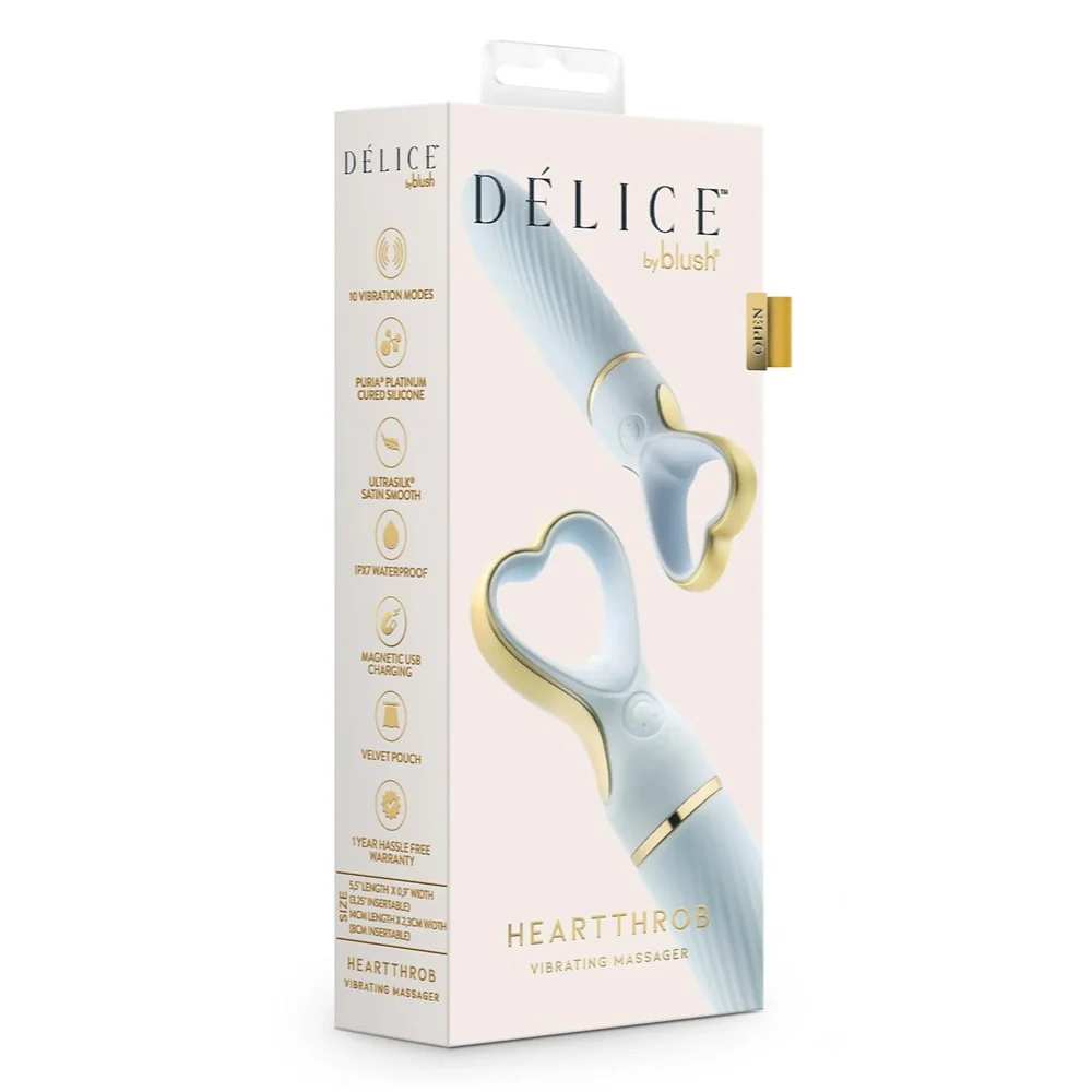 Delice Heartthrob Silicone Bullet Vibrator wibrator z rączką w kształcie serca Something Blue - Image 4
