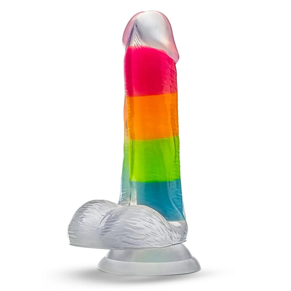Neo Elite Rainbow Rave dildo świecące w ciemności 16.5cm