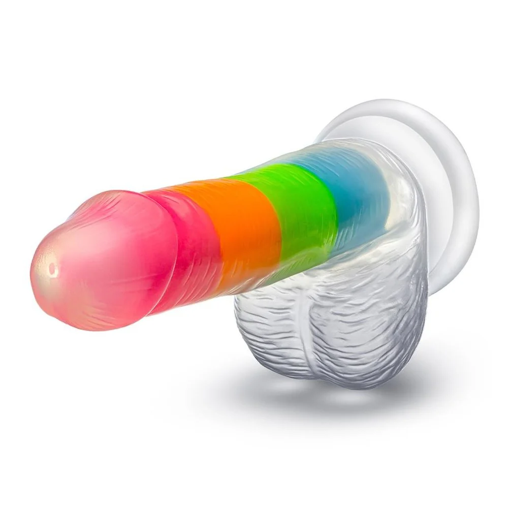 Neo Elite Rainbow Rave dildo świecące w ciemności 16.5cm - Image 3