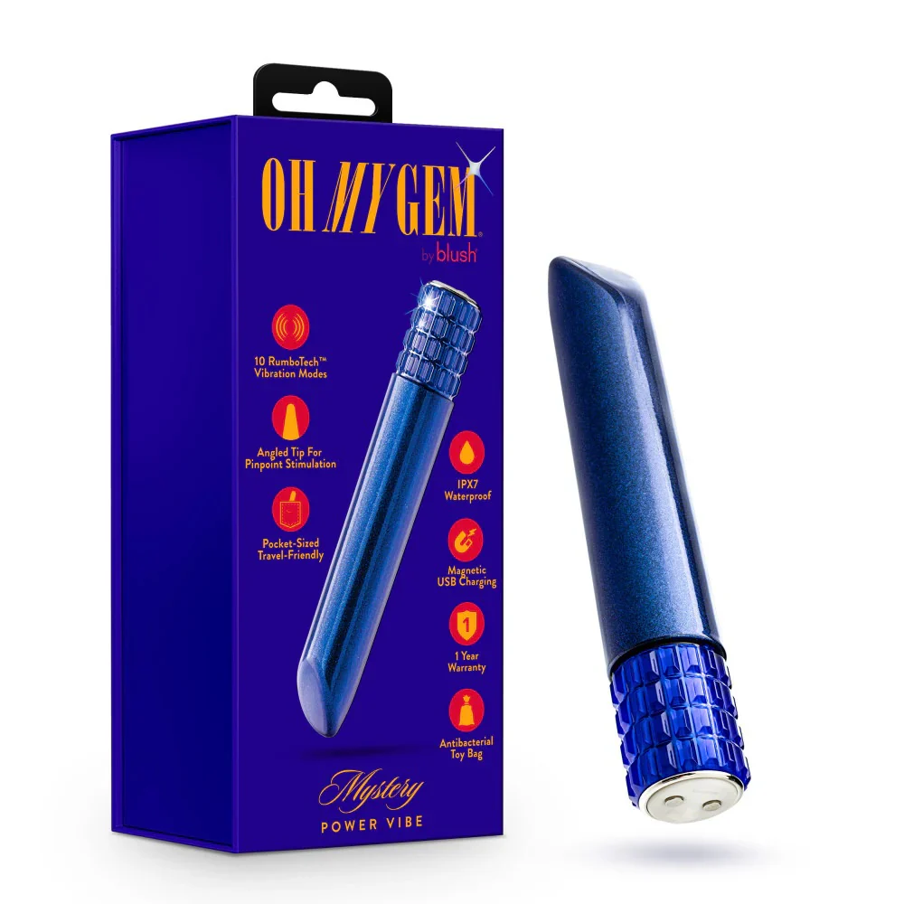 Oh My Gem Mystery Power Vibe wodoodporny wibrator z 10 trybami wibracji Sapphire - Image 4