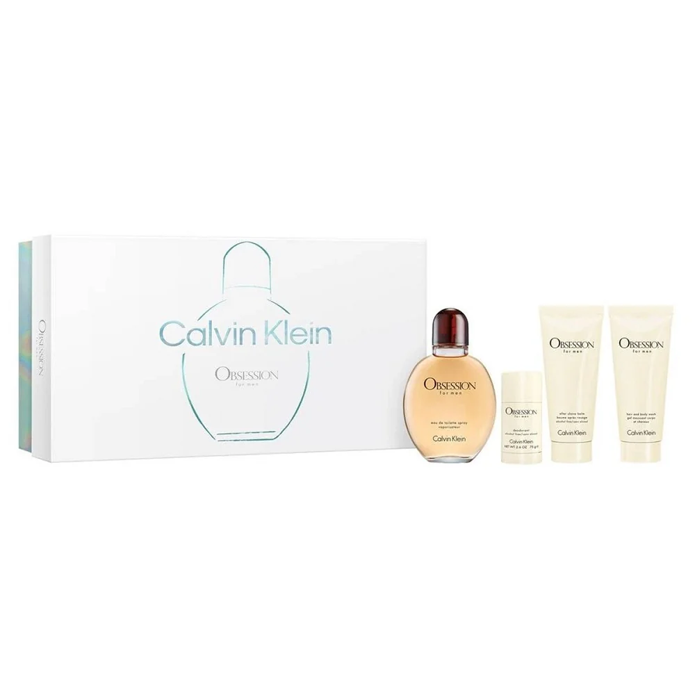 Obsession for Men zestaw woda toaletowa spray 125ml + żel pod prysznic 100ml + dezodorant sztyft 75g + balsam do goleniu 100ml
