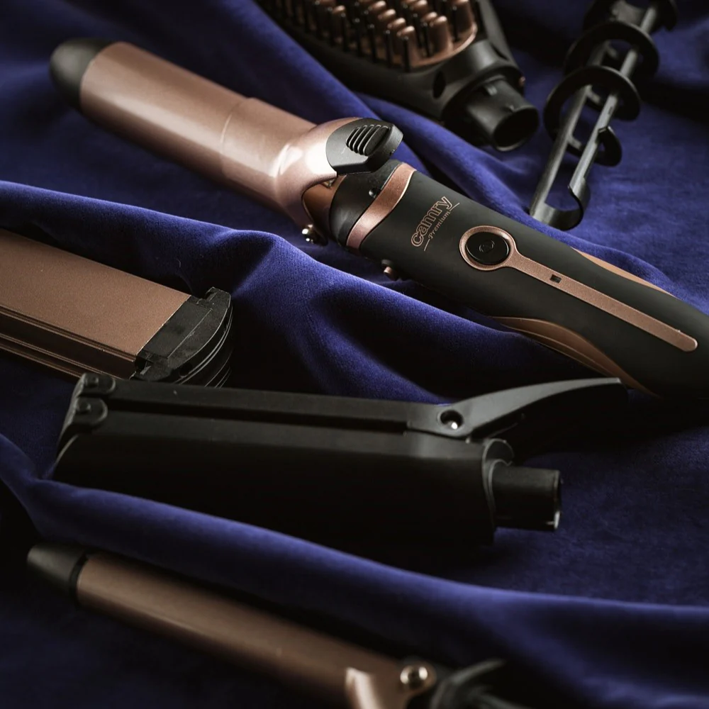 Hair Styler zestaw do stylizacji włosów 5in1 1200W płytka falująca 3D + lokówka 32mm + lokówka 19mm + szczotka prostująca + płytki karbujące Zig-Zag - Image 12