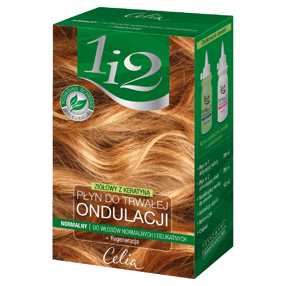 Celia 1i2 Płyn do trwałej ondulacji ziołowy z keratyną normalny 160ml