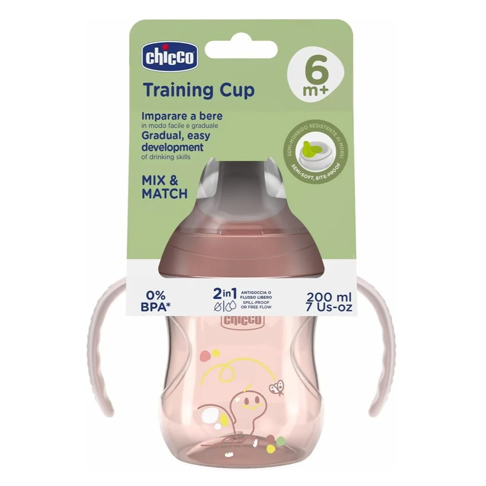 Training Cup kubek niekapek z twardym ustnikiem 6m+ Brzoskwiniowy 200ml - Image 4