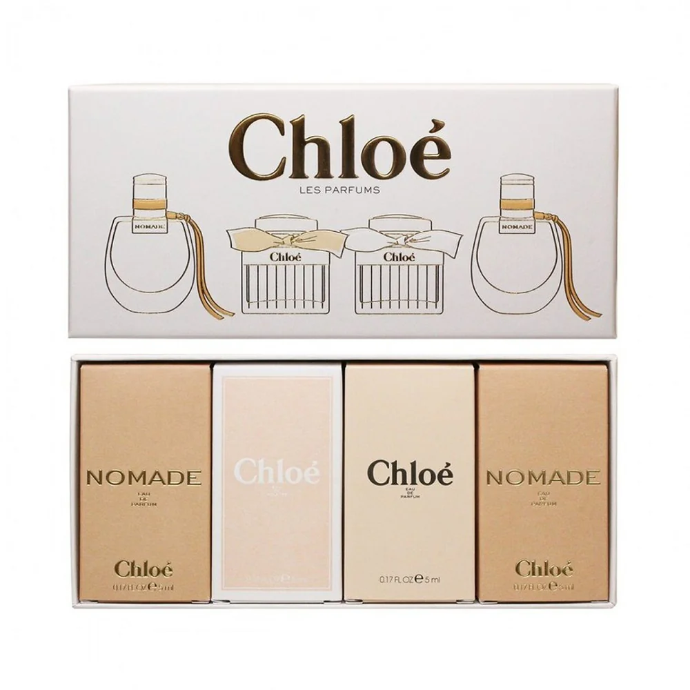 Les Parfums zestaw Nomade woda toaletowa 5ml + Rose Tangerine woda toaletowa 5ml + Chloe woda perfumowana 5ml + Nomade woda perfumowana 5ml
