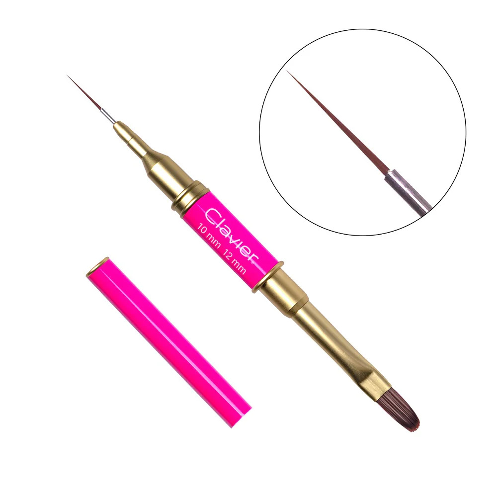 Pędzelek dwustronny do zdobień i żelu Magenta 10mm i 12mm #12