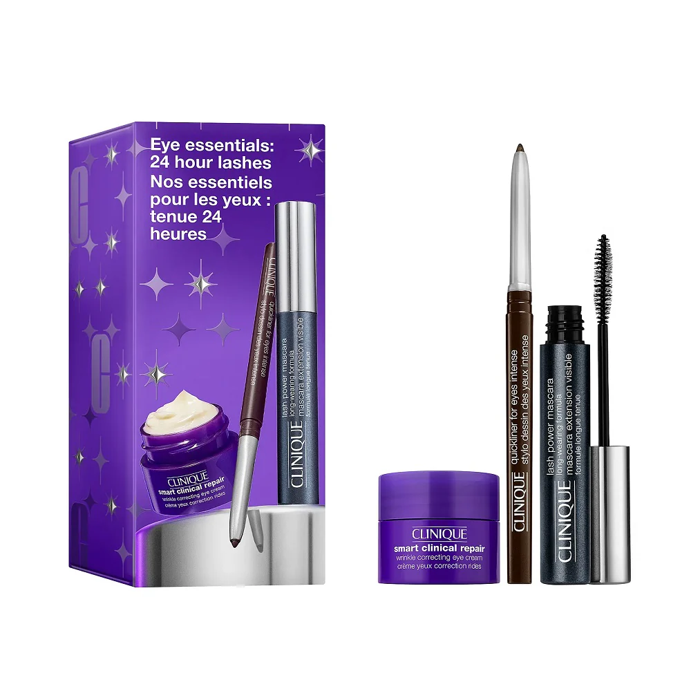 Eye Essential: 24 Hour Lashes zestaw tusz do rzęs 6ml + eyeliner w kredce 0.14g + przeciwzmarszczkowy krem pod oczy 15ml